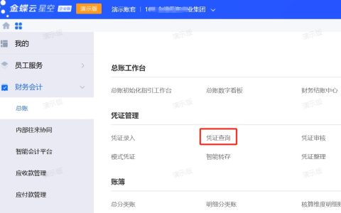 金蝶云星空怎么查看去年及以前的凭证？