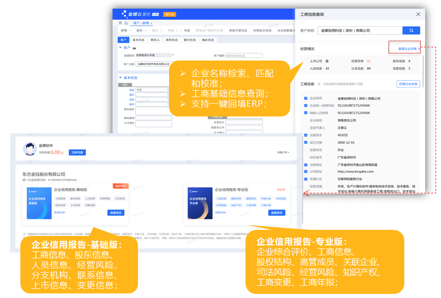 查询企业工商信息界面