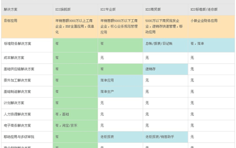金蝶软件各个版本的优势和特点是什么？