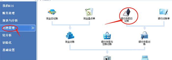 银行日记账选项