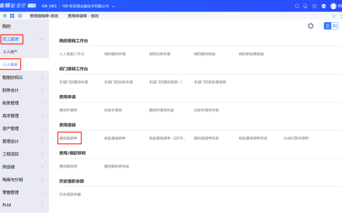金蝶云星空费用报销单常用流程
