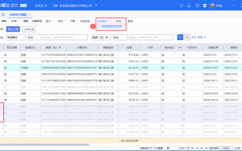金蝶持有电子票据查询及背面信息更新