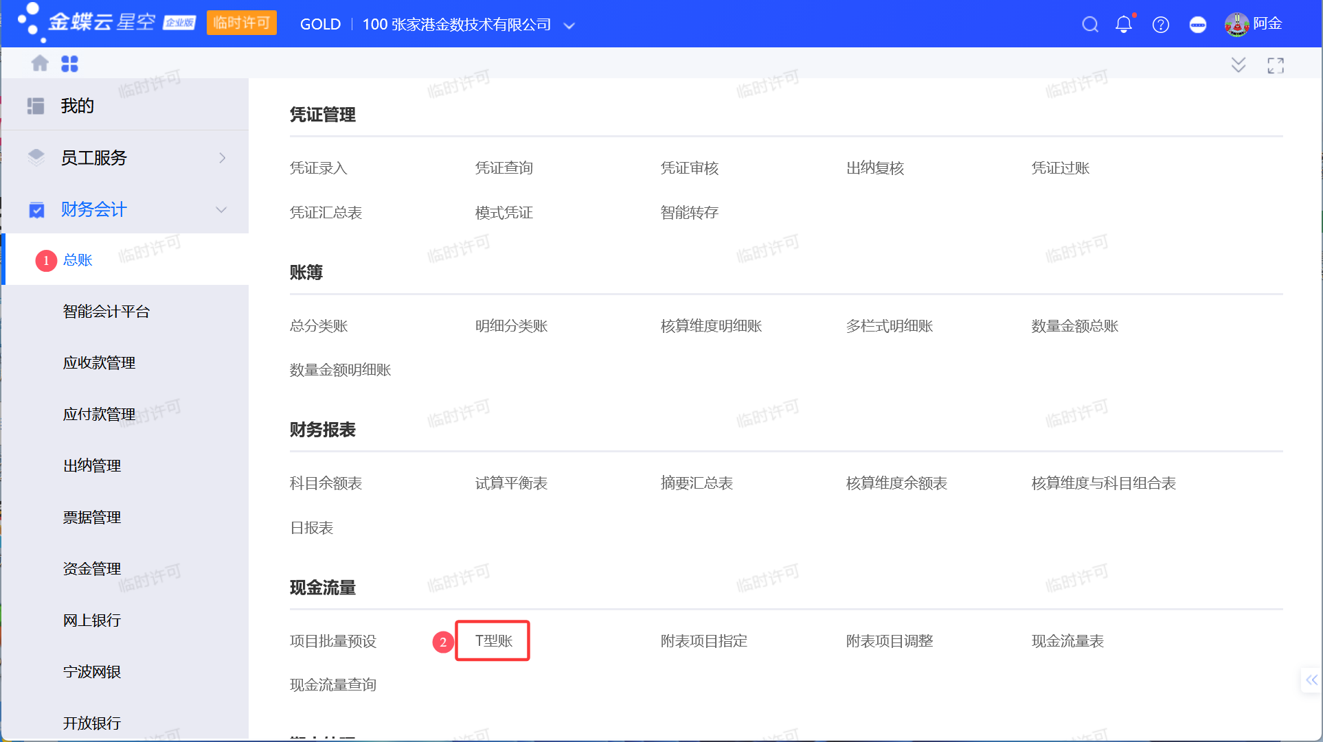 T型帐如何按照核算维度批量指定现金流量